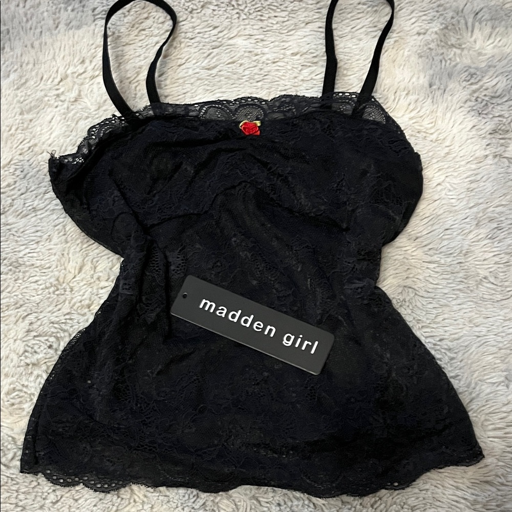 Madden Girl Black Lace Top
